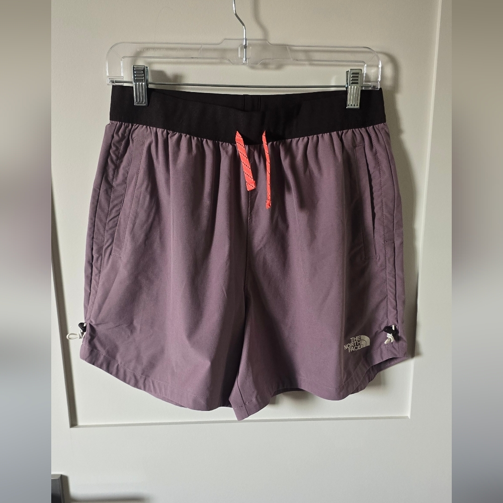 The North Face Mauve Athletic Shorts with Coral Drawstring